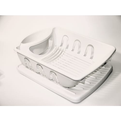 Sterilite Plastic Dish Drainer and Mat White